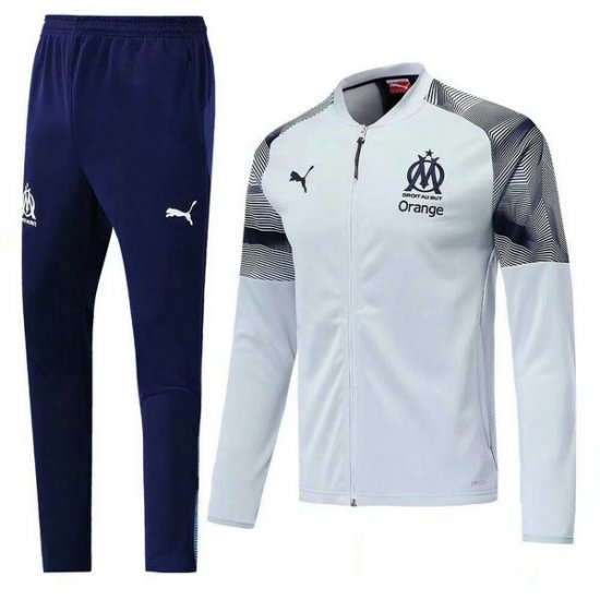 Veste de foot Marseille Blanc-01 2018 2019