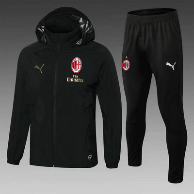 Veste de foot AC Milan Noir-01 2018 2019