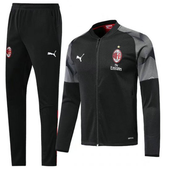 Veste de foot AC Milan Noir-02 2018 2019