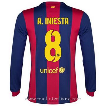 Maillot Barcelone Manche Longue A.Iniesta Domicile 2014 2015