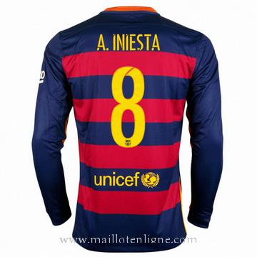 Maillot Barcelone Manche Longue A.iniesta Domicile 2015 2016