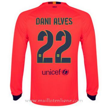 Maillot Barcelone Manche Longue Dani Alves Exterieur 2014 2015