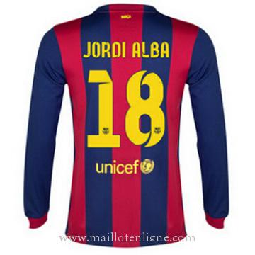 Maillot Barcelone Manche Longue Jordi Alba Domicile 2014 2015