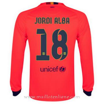 Maillot Barcelone Manche Longue Jordi Alba Exterieur 2014 2015