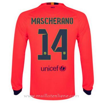 Maillot Barcelone Manche Longue Mascherano Exterieur 2014 2015