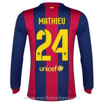 Maillot Barcelone Manche Longue Mathieu Domicile 2014 2015