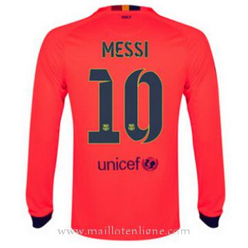 Maillot Barcelone Manche Longue Messi Exterieur 2014 2015