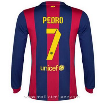 Maillot Barcelone Manche Longue Pedro Domicile 2014 2015