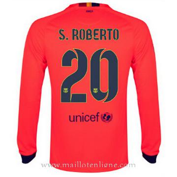 Maillot Barcelone Manche Longue S. Roberto Exterieur 2014 2015