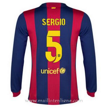 Maillot Barcelone Manche Longue Sergio Domicile 2014 2015