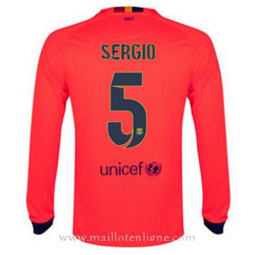 Maillot Barcelone Manche Longue Sergio Exterieur 2014 2015