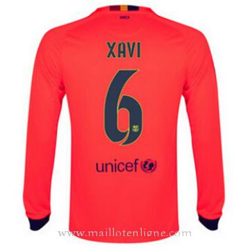 Maillot Barcelone Manche Longue Xavi Exterieur 2014 2015