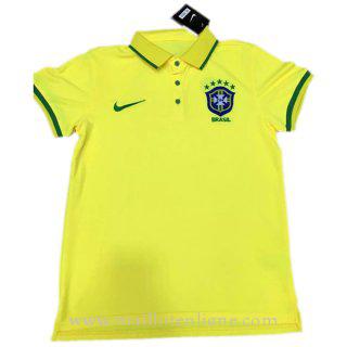 Maillot Bresil polo Jaune 2016 2017